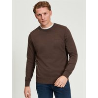 Ben Sherman Enjoy 76% Discount on Long Sleeve Crew Neck and Shoulder Stitch Cocoa