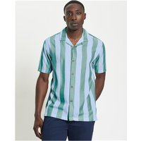 Short Sleeve Viscose Stripe Shirt Bright