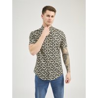 Short Sleeve Linear Print Shirt