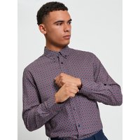 Ben Sherman Enjoy a 22% Discount on Dark Red Patterned Foulard Shirt