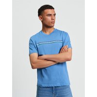 Ben Sherman Enjoy 71% Discount on Core Stripe Tee in Riviera Blue