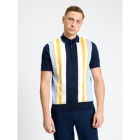 Short Sleeve Vertical Stripe Polo Dark