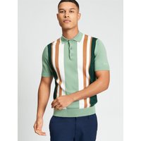 Short Sleeve Vertical Stripe Polo