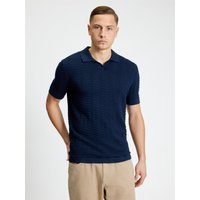 Short Sleeve Wave Texture Polo Dark