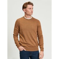 Ben Sherman Get 50% Discount on Light Brown Crew Neck Jumper with Pique Texture