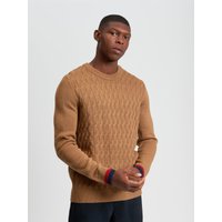 Cable Textured Crew Neck Jumper Light