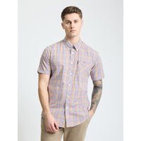 Short Sleeve Mini Gingham Shirt Snow White
