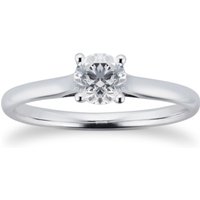 Brilliant Cut 0.50ct 4 Claw Diamond Solitaire Ring In 9ct White Gold - Ring Size O
