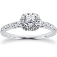 18ct White Gold Princess Cut 0.40cttw Diamond Engagement Ring - Ring Size O