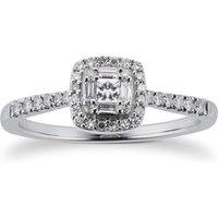 9ct White Gold 0.25cttw Diamond Mixed Cut Cluster Ring - Ring Size P