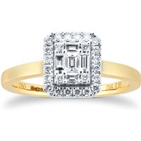 18ct Yellow Gold 0.35ct Diamond Mixed Cut Cluster Engagement Rings - Ring Size N at Goldsmiths Jewellery 18ct Yellow Gold 0.35ct Diamond Mixed Cut Cluster Engagement Rings - Ring Size N.
