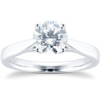 Platinum 1.50cttw Brilliant Cut Solitaire Diamond Engagement Ring- Ring Size K