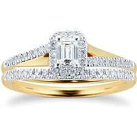 9ct Yellow Gold 0.50ct Diamond Bridal Set - Ring Size P at Goldsmiths Jewellery 9ct Yellow Gold 0.50ct Diamond Bridal Set - Ring Size P.