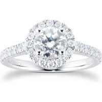 Platinum 1.30ct Diamond Halo Engagement Ring at Goldsmiths Jewellery Platinum 1.30ct Diamond Halo Engagement Ring.