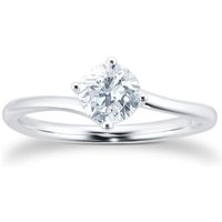 18ct White Gold 0.50ct Diamond Solitaire Engagement Ring - Ring Size P