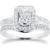 18ct White Gold 0.50cttw Diamond Mixed Cut Bridal Set - Ring Size O