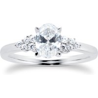 Platinum 0.70cttw Diamond Oval Cut Scatter Ring - Ring Size M