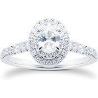 Platinum 1.00cttw Halo Diamond Ring - Ring Size O