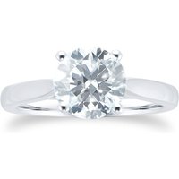 Platinum 2ct Diamond Solitaire Engagement Ring - Ring Size K