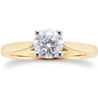 18ct Yellow Gold Brilliant Cut 1.00ct Diamond Solitaire Engagement Ring - Ring Size P