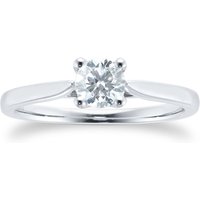 Platinum 0.50cttw Brilliant Cut Solitaire Diamond Engagement Ring- Ring Size N
