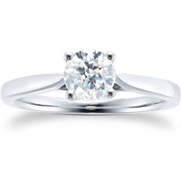 Platinum 0.70cttw Brilliant Cut Solitaire Diamond Engagement Ring- Ring Size M