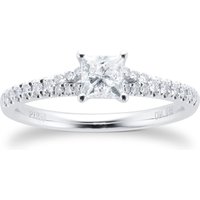 Platinum 0.65cttw Diamond Princess Cut Engagement Ring - Ring Size M
