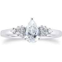 Platinum 0.70cttw Diamond Pear Scatter Engagement Ring - Ring Size N