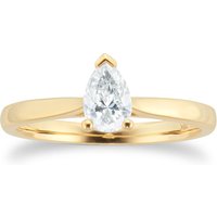 18ct Yellow Gold 0.50ct Pear Cut Solitaire Engagement Ring - Ring Size P