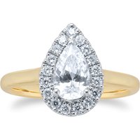 18ct Yellow & White Gold 1.00ct Pear Engagement Ring - Ring Size M
