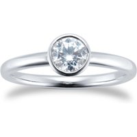 Platinum 0.50cttw Diamond bezel Solitaire Engagement Ring - Ring Size M