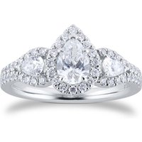 Amelia Platinum 1.08cttw Pear Cut Diamond Three Stone Ring - Ring Size L