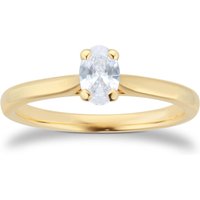 18ct Yellow Gold 0.50cttw Oval Cut Solitaire Engagement Ring - Ring Size M