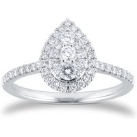 Platinum 0.50cttw Pear Shape Cluster Engagement Ring - Ring Size M