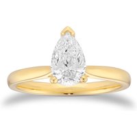 18ct Yellow Gold 1.00cttw Pear Cut Solitaire Engagement Ring - Ring Size P