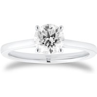 Platinum 1.00cttw Round Brilliant Cut Solitaire Diamond Ring - Ring Size O