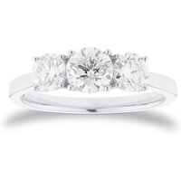 Platinum 1.50cttw Round Brilliant Cut Diamond Three Stone Engagement Ring - Ring Size O