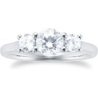 Platinum 1.00ct Diamond 3 Stone Engagement Ring - Ring Size Q