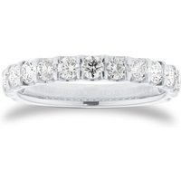 Platinum 1.00cttw Round Brilliant Cut Diamond Fifteen Stone Eternity Ring - Ring Size P