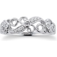 Brilliant Cut 0.10 Carat Total Weight Diamond Ring In 9 Carat White Gold - Ring Size K