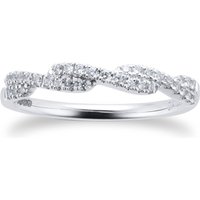 9ct White Gold 0.17ct Diamond Cross Over Eternity Ring - Ring Size P