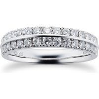 9ct White Gold 0.75cttw Multi Row Diamond Ring - Ring Size P