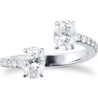 Platinum Toi et Moi 1.40cttw Oval Cut Ring With Diamond Set Shoulders - Ring Size L