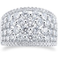 18ct White Gold 2.95cttw Brilliant Cut Wide Dress Ring - Ring Size M