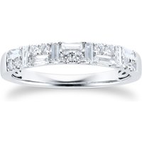 18ct White Gold 0.42cttw Mixed Cut Band Ring - Ring Size K