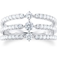 18ct White Gold 0.70ct Diamond Linear Band Ring - Ring Size I