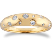 9ct Yellow Gold 0.35cttw Diamond Flush Set Scatter Ring - RingSize N