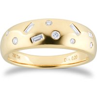 Gossamer 18ct Yellow Gold 0.20cttw Flush Diamond Ring - Ring Size L