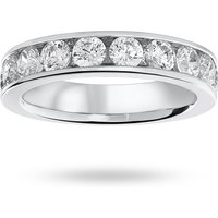 Platinum 1.50 Carat Brilliant Cut Half Eternity Ring - Ring Size M