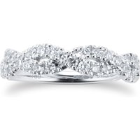 18ct White Gold 0.50cttw Diamond Twist Eternity Rings - Ring Size O